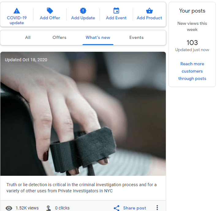 - New York Private Investigator GMB Post Information