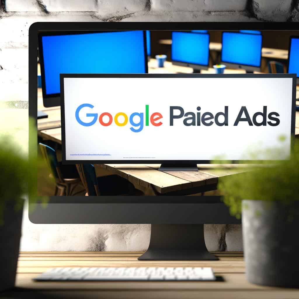 Close-up of a person analyzing Google Paid Ads data on a laptop