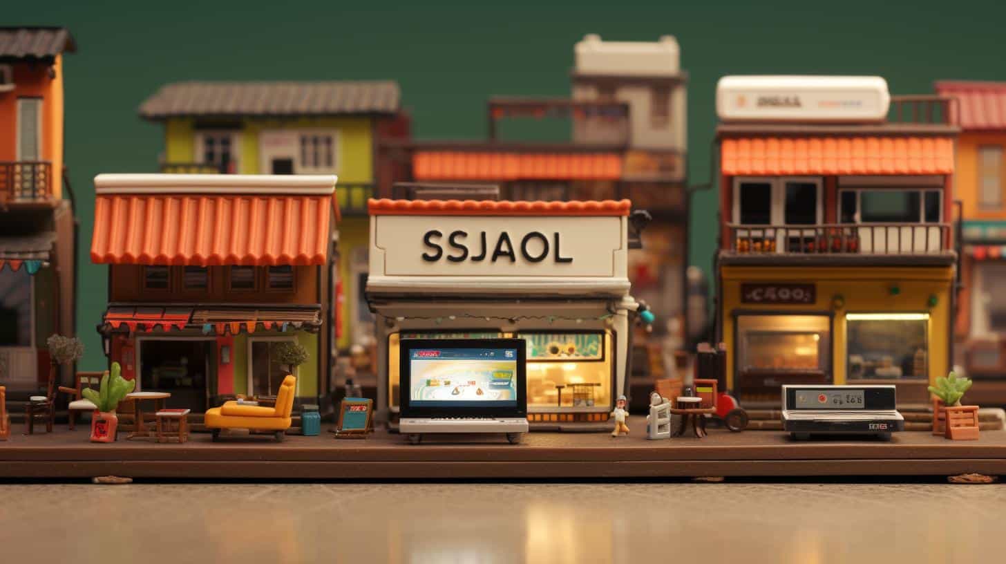 Map pin over city illustrating LOCAL SEO strategy