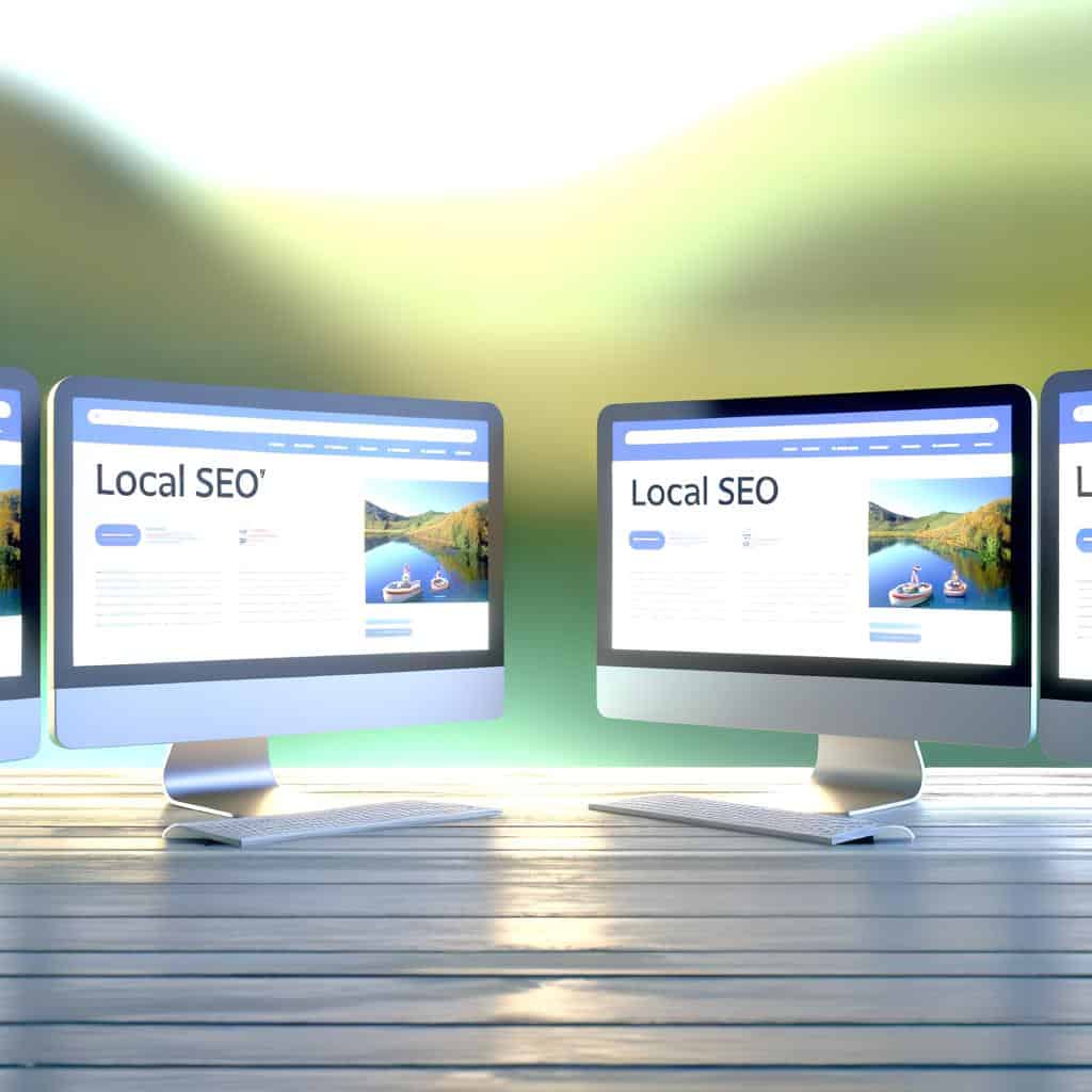 Graphic of improved local SEO rankings on a search engine