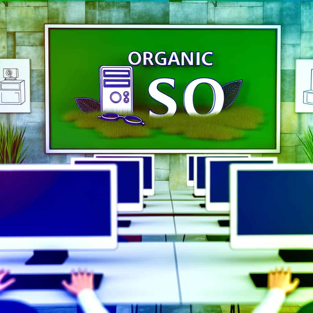 Graph illustrating organic SEO growth over time with rising traffic