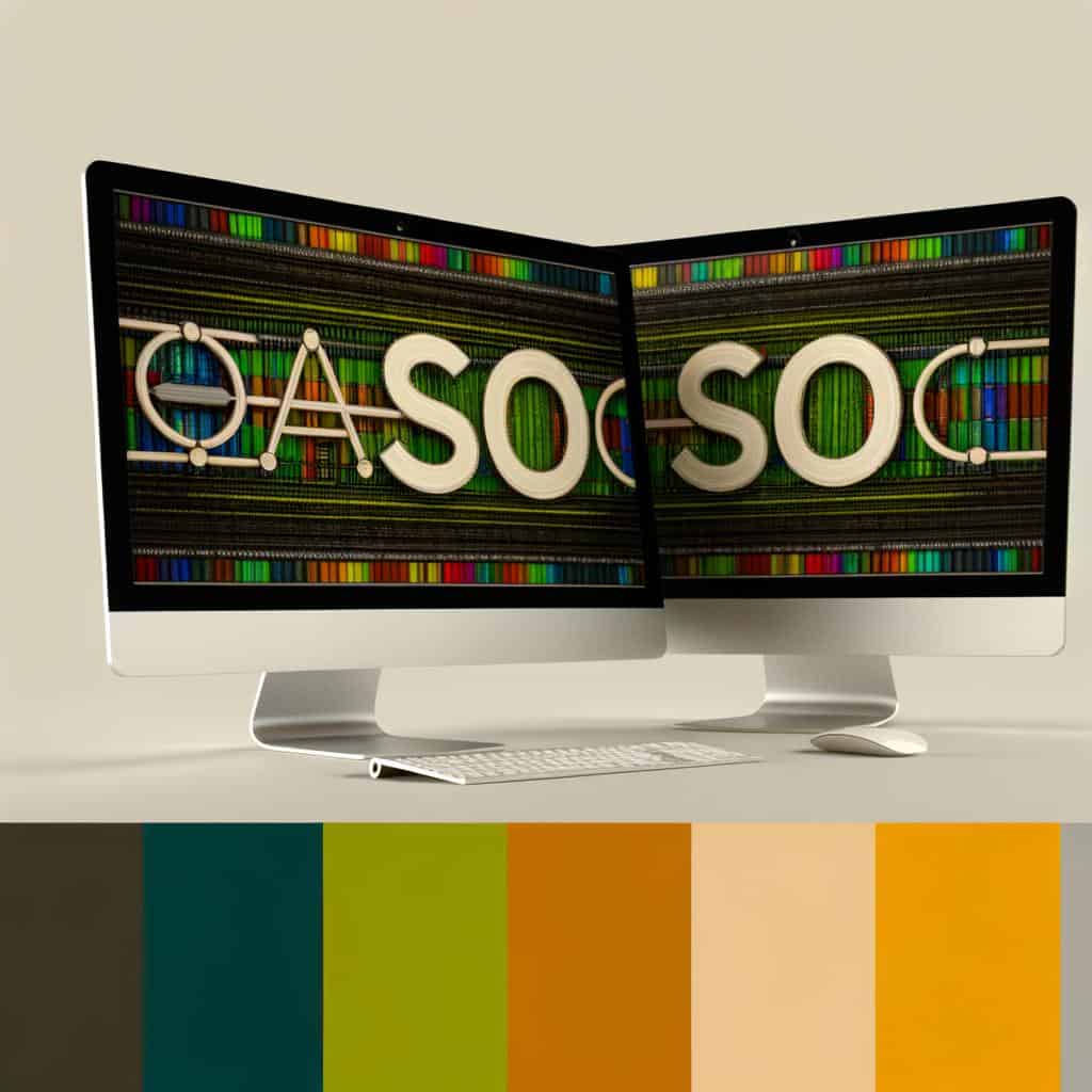 Close-up of a computer screen displaying organic SEO analytics tracking website visitor statistics